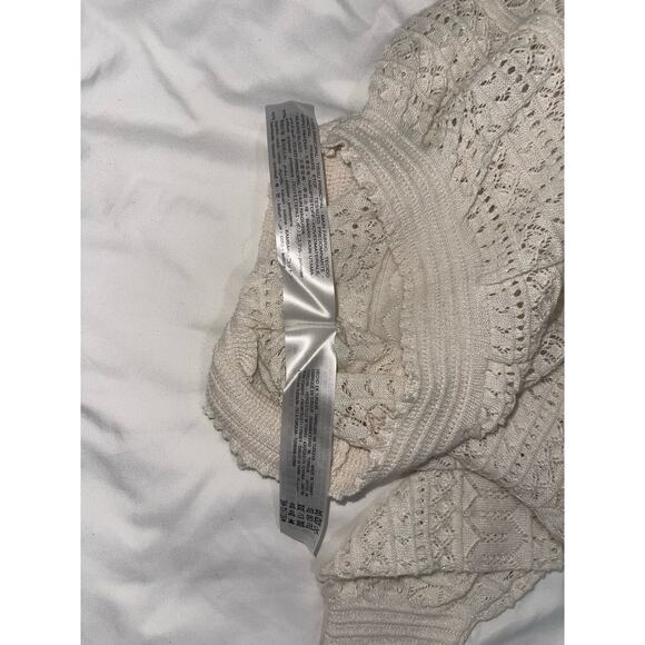 Zara Beige Knit Long Sleeve CropTop Size:S Pre-Loved - Picture 13 of 13